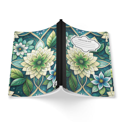 ColorFlow | Serene Green Floral Composition Notebook | Elegant Botanical Mandala Journal for School and Writing