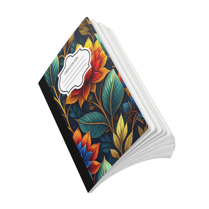 ColorFlow | Midnight Garden Floral Composition Notebook | Bold Botanical Art Journal for School Work and Writing