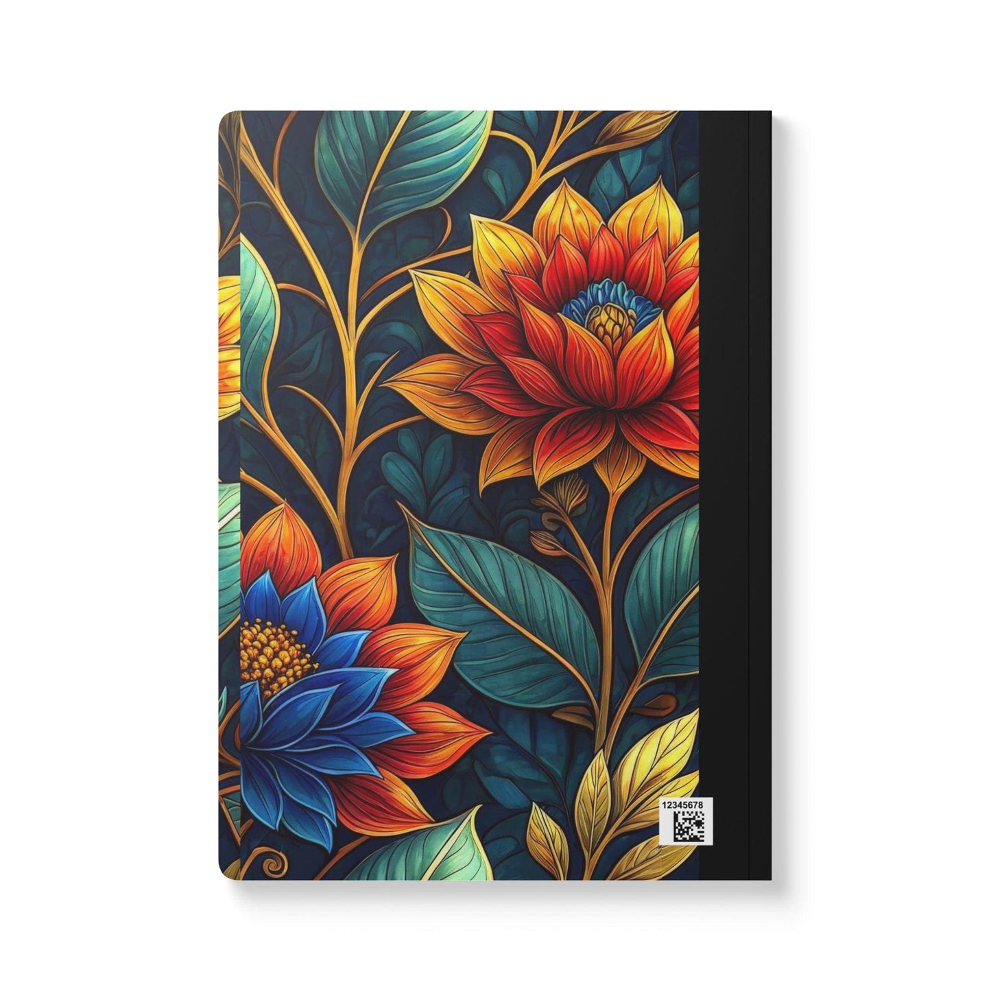ColorFlow | Midnight Garden Floral Composition Notebook | Bold Botanical Art Journal for School Work and Writing