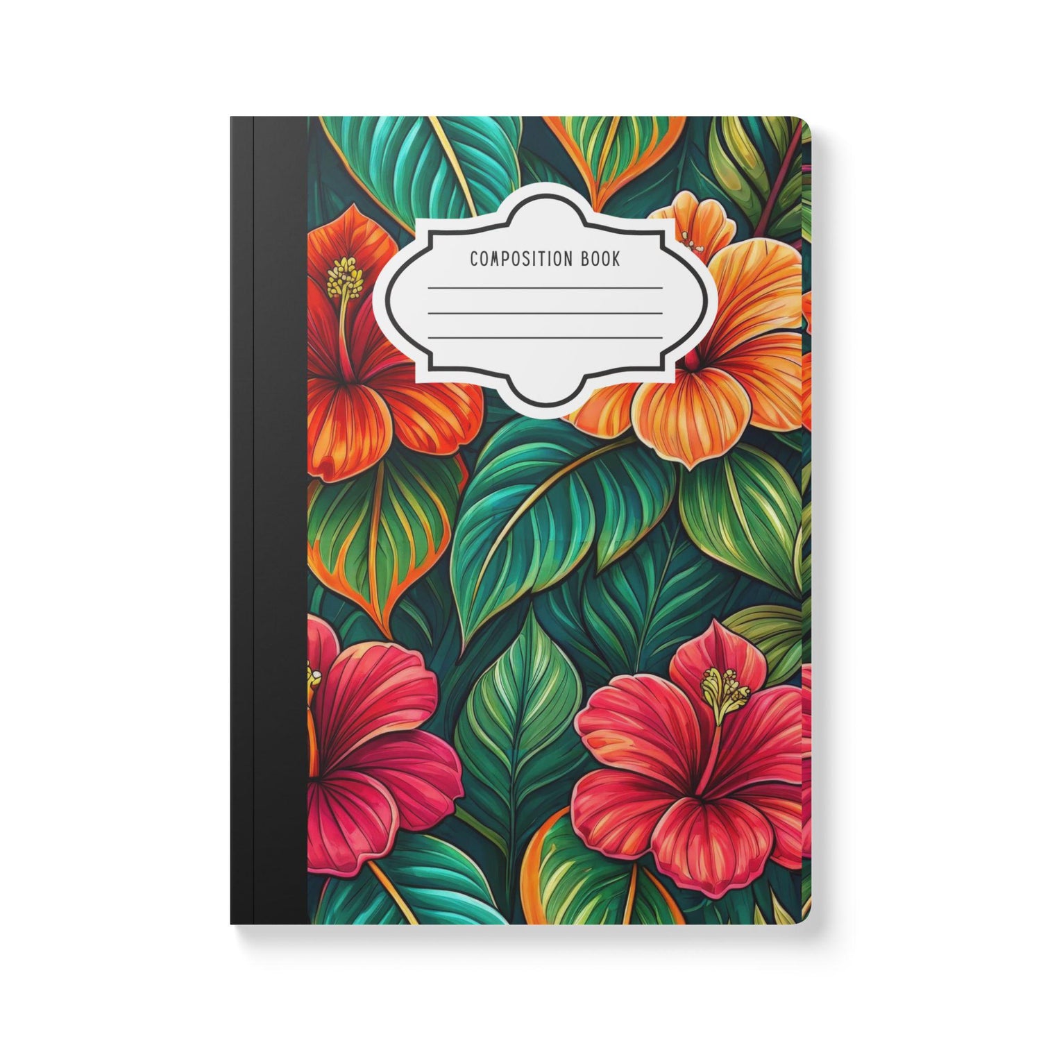 ColorFlow | Tropical Hibiscus Bloom Composition Notebook | Vibrant Island Floral Journal for School Work and Writing