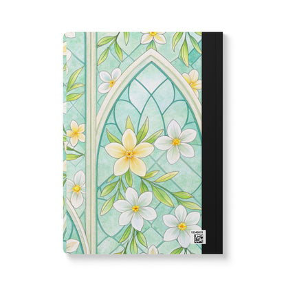 ColorFlow | Mint Blossom Composition Notebook | Light Floral Stained Glass Journal for School Work and Writing