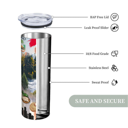 ColorFlow | Arkansas State Pride Tumbler | The People Rule Natural River Scenic | 20oz Skinny Stainless Steel With Straw