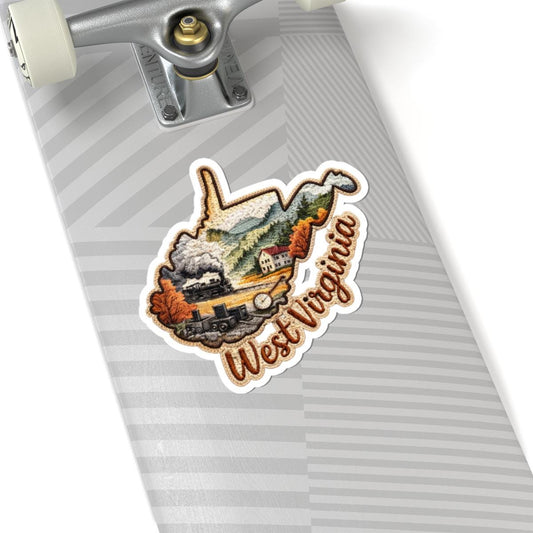 ColorFlow | West Virginia Mountain Heritage Vinyl Sticker | Appalachian Railroads Autumn Valley Art