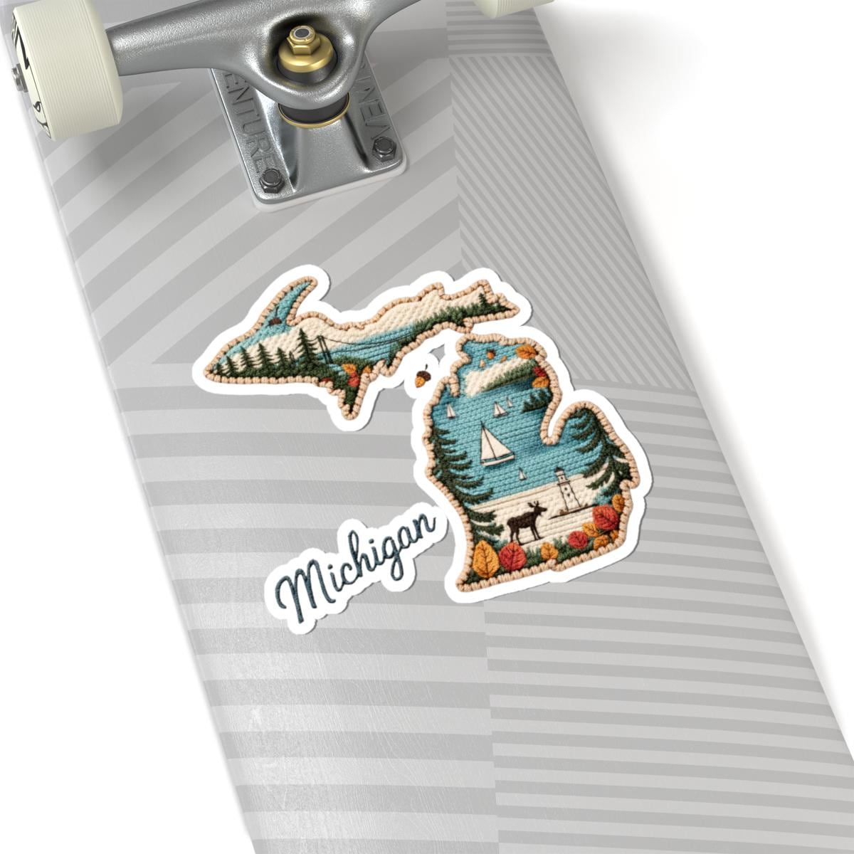 ColorFlow | Michigan Great Lakes Escape Vinyl Sticker | Northern Shores Sailboats Forest and Wildlife Art