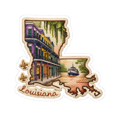 ColorFlow | Louisiana French Quarter Spirit Vinyl Sticker | New Orleans Architecture Riverboat Bayou Art