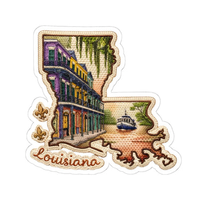 ColorFlow | Louisiana French Quarter Spirit Vinyl Sticker | New Orleans Architecture Riverboat Bayou Art