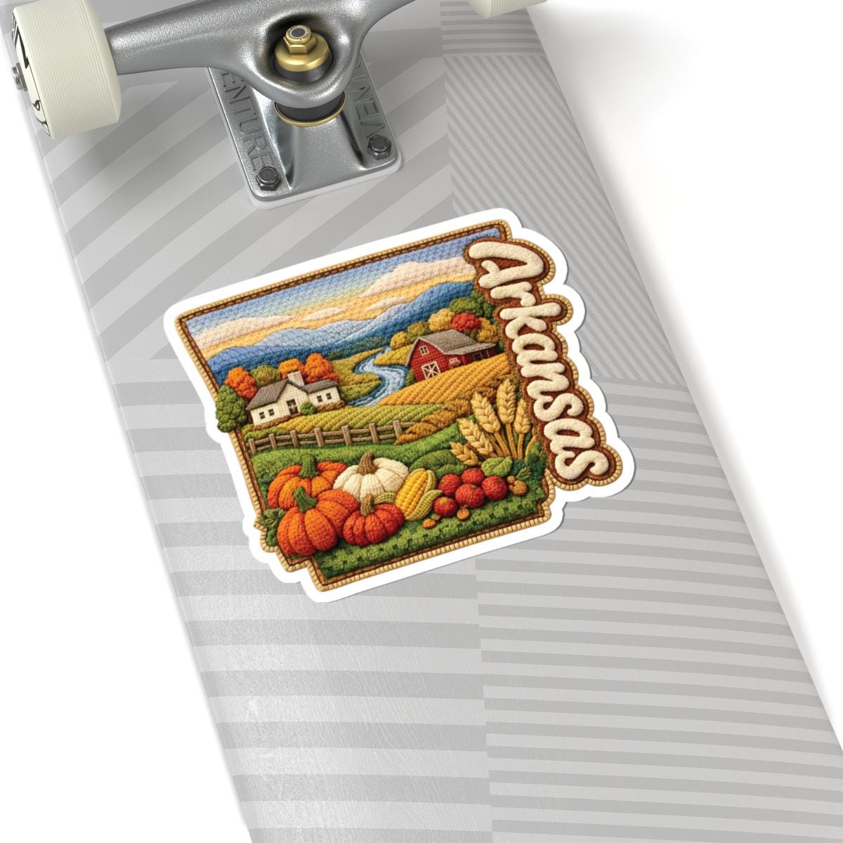 ColorFlow | Arkansas Harvest Valley Vinyl Sticker | Rolling Hills River Farms and Autumn Countryside Art