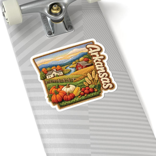 ColorFlow | Arkansas Harvest Valley Vinyl Sticker | Rolling Hills River Farms and Autumn Countryside Art