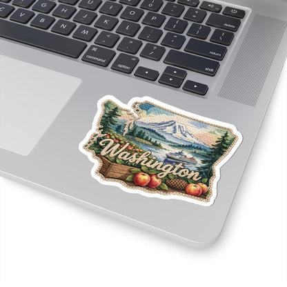 ColorFlow | Washington Evergreen Majesty Vinyl Sticker | Mountain Peaks Forest Shores and Pacific Northwest Art