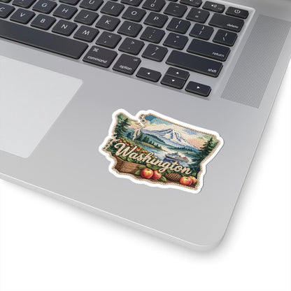 ColorFlow | Washington Evergreen Majesty Vinyl Sticker | Mountain Peaks Forest Shores and Pacific Northwest Art
