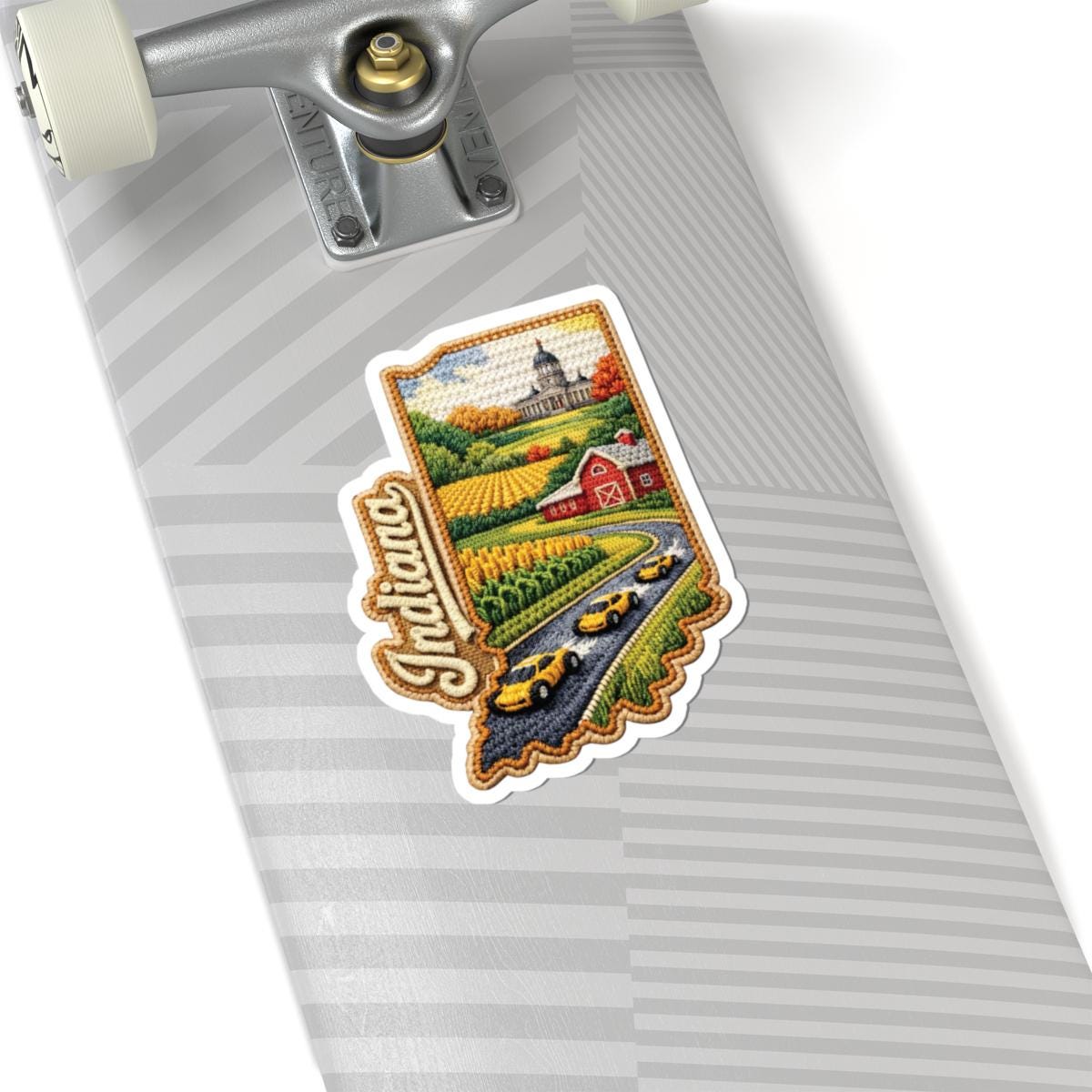 ColorFlow | Indiana Crossroads Countryside Vinyl Sticker | Rolling Farmland Capitol Views and Autumn Roads Art