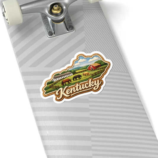 ColorFlow | Kentucky Bluegrass Pastures Vinyl Sticker | Horse Farms Fenced Fields and Rural Heritage Art