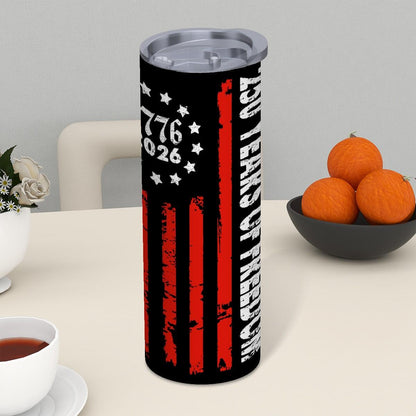 ColorFlow | 250 Years of Freedom 1776 2026 Patriotic | 20oz Skinny Stainless Steel Tumbler with Straw