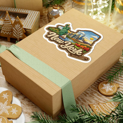 ColorFlow | New York Empire Horizons Vinyl Sticker | Liberty Harbor Skyline Hills and Scenic State Art