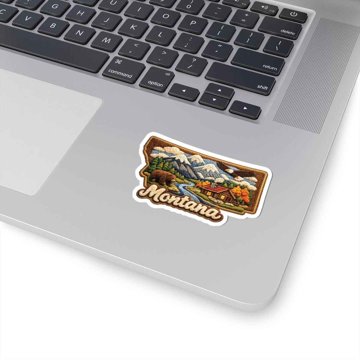 ColorFlow | Montana Wilderness Retreat Vinyl Sticker | Mountain Rivers Cabin Wildlife and Big Sky Landscape Art
