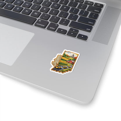 ColorFlow | Indiana Crossroads Countryside Vinyl Sticker | Rolling Farmland Capitol Views and Autumn Roads Art