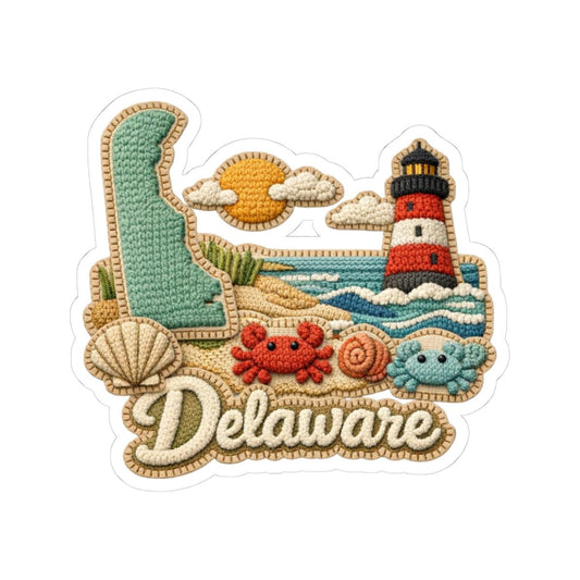 ColorFlow | Delaware Seaside Charm Vinyl Sticker | Coastal Sands Lighthouse Wildlife and Maritime Heritage Art
