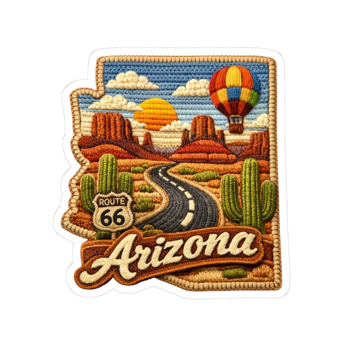 ColorFlow | Arizona Route Sixty Six Desert Vinyl Sticker | Canyon Roads Hot Air Balloons and Southwest Horizon Art