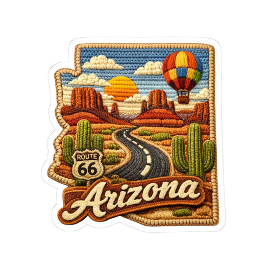 ColorFlow | Arizona Route Sixty Six Desert Vinyl Sticker | Canyon Roads Hot Air Balloons and Southwest Horizon Art