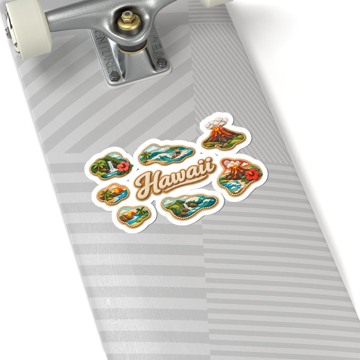 ColorFlow | Hawaii Island Spirit Vinyl Sticker | Volcanic Peaks Waterfalls Tropical Surf and Aloha Landscape Art