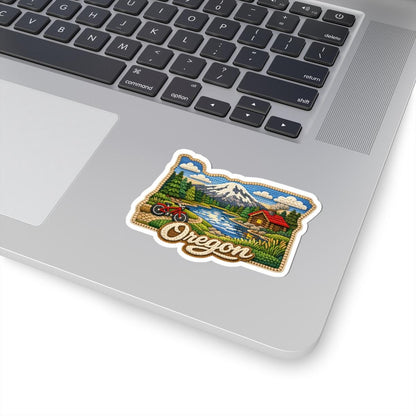 ColorFlow | Oregon Cascade Escape Vinyl Sticker | Mountain Rivers Evergreen Forests and Outdoor Adventure Art