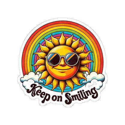 ColorFlow | Keep on Smiling Sunshine Rainbow Retro Positivity Wall Art Vinyl Sticker