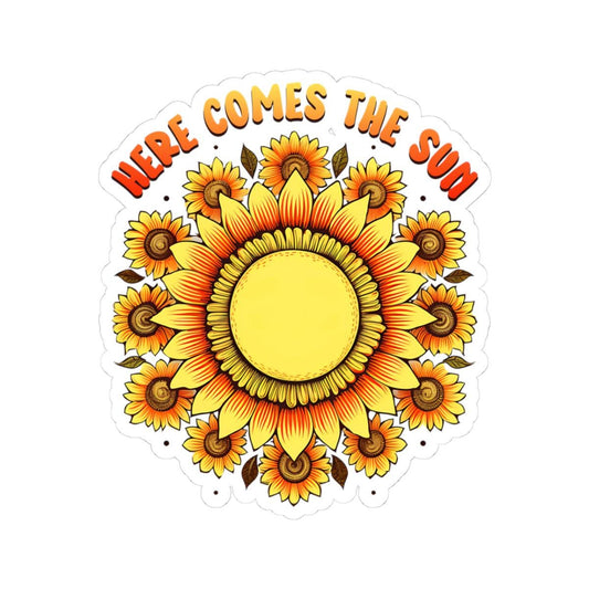 ColorFlow | Here Comes the Sun Sunflower Retro Sunshine Floral Art Vinyl Sticker