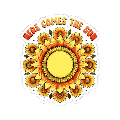 ColorFlow | Here Comes the Sun Sunflower Retro Sunshine Floral Art Vinyl Sticker