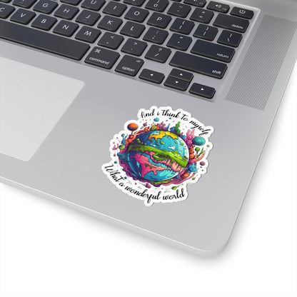 ColorFlow | What a Wonderful World Colorful Earth Retro Positivity Art Vinyl Sticker