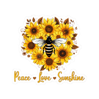 ColorFlow | Peace Love Sunshine Bee Sunflower Retro Floral Art Vinyl Sticker