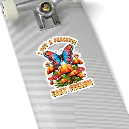 ColorFlow | I Got a Peaceful Easy Feeling Butterfly Mushroom Floral Retro Art Vinyl Sticker