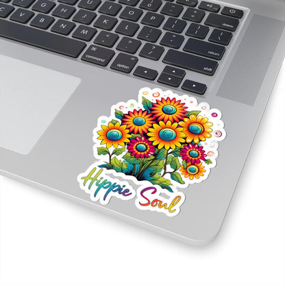 ColorFlow | Hippie Soul Groovy Floral Sunshine Psychedelic Flower Power Art Vinyl Sticker