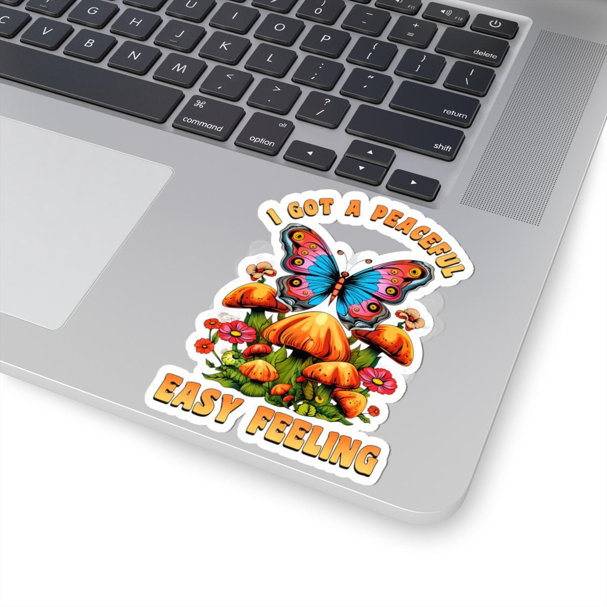 ColorFlow | I Got a Peaceful Easy Feeling Butterfly Mushroom Floral Retro Art Vinyl Sticker
