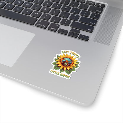 ColorFlow | Stay Trippy Sunflower Sunglasses Psychedelic Retro Hippie Art Vinyl Sticker