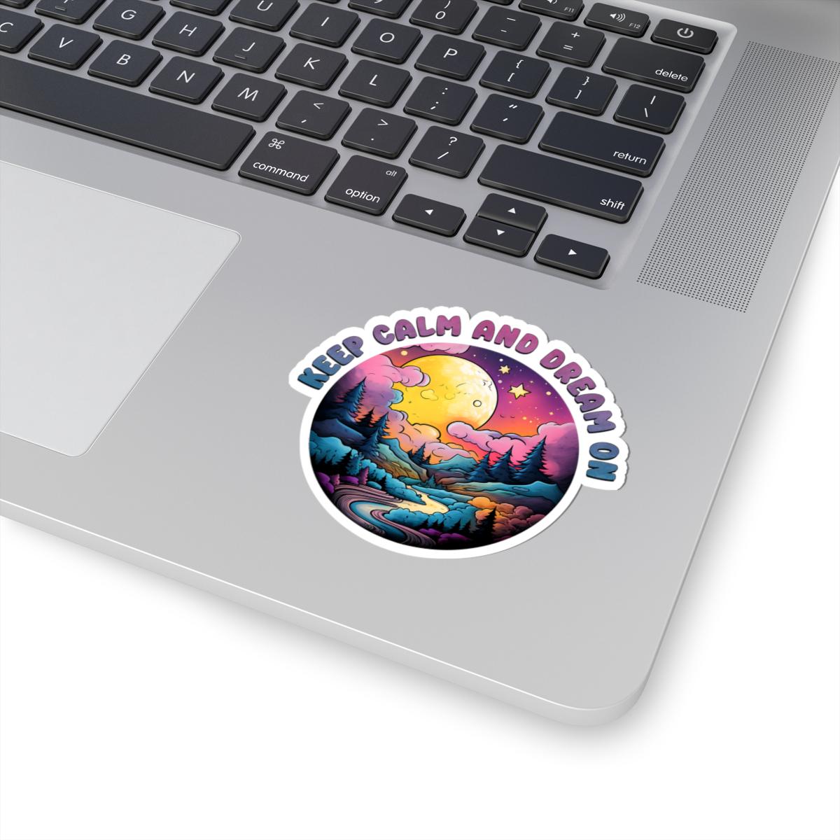 ColorFlow | Keep Calm and Dream On Moonlit Landscape Celestial Night Sky Art Vinyl Sticker
