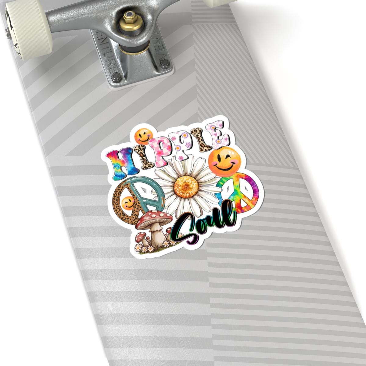 ColorFlow | Hippie Soul Peace Daisy Smiley Tie Dye Retro Boho Art Vinyl Sticker