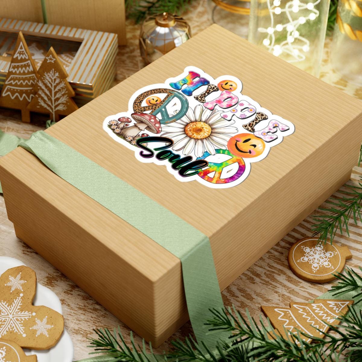 ColorFlow | Hippie Soul Peace Daisy Smiley Tie Dye Retro Boho Art Vinyl Sticker