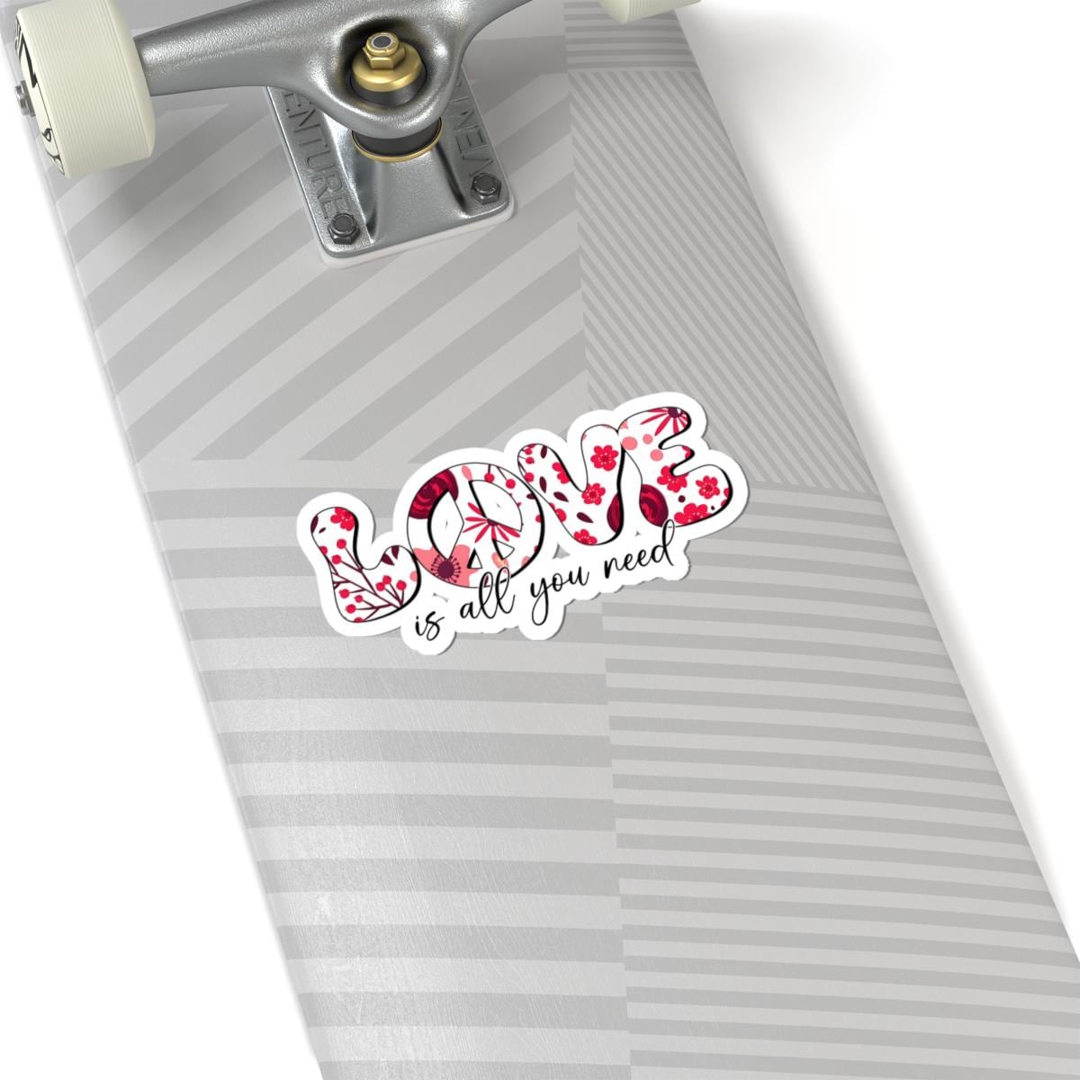 ColorFlow | Love Is All You Need Floral Peace Sign Romantic Retro Art Vinyl Sticker