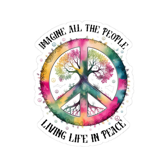 ColorFlow | Peace Tree Rainbow Tie Dye Floral Hippie Symbol Art Vinyl Sticker