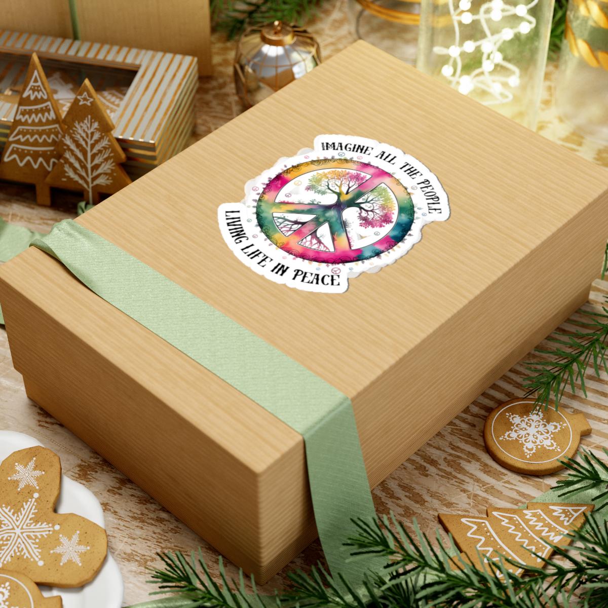 ColorFlow | Peace Tree Rainbow Tie Dye Floral Hippie Symbol Art Vinyl Sticker