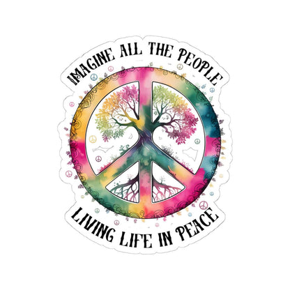 ColorFlow | Peace Tree Rainbow Tie Dye Floral Hippie Symbol Art Vinyl Sticker