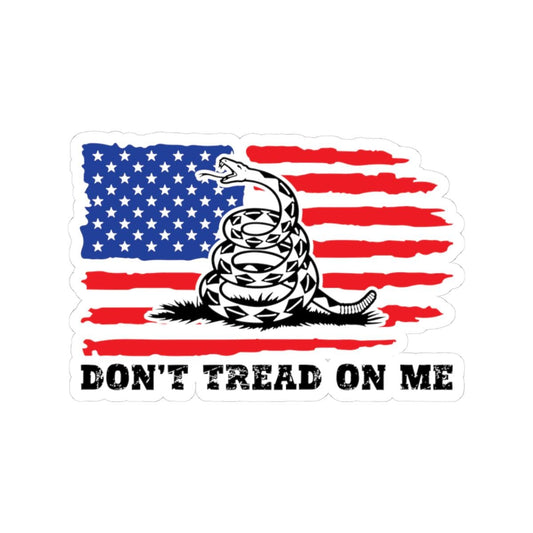 ColorFlow | Dont Tread On Me Distressed American Flag Vinyl Sticker | Bold Freedom Symbol Liberty Artwork
