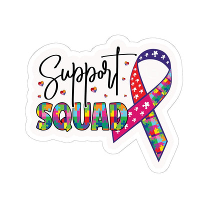 ColorFlow | Support Squad Vinyl Sticker | Autism Advocacy Ribbon Puzzle Community Design