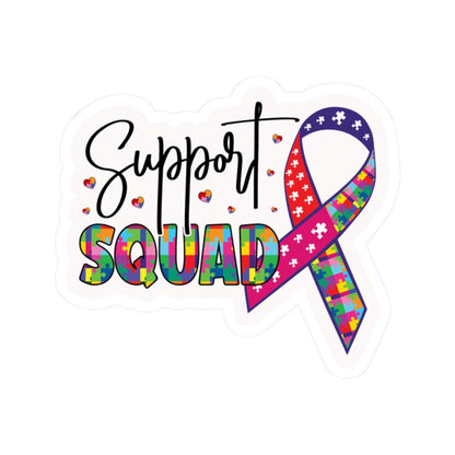 ColorFlow | Support Squad Vinyl Sticker | Autism Advocacy Ribbon Puzzle Community Design