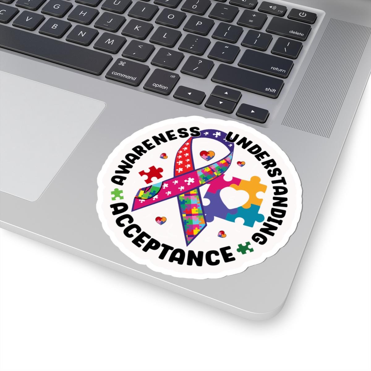 ColorFlow | Awareness Understanding Acceptance Vinyl Sticker | Autism Ribbon Puzzle Circle Unity Design
