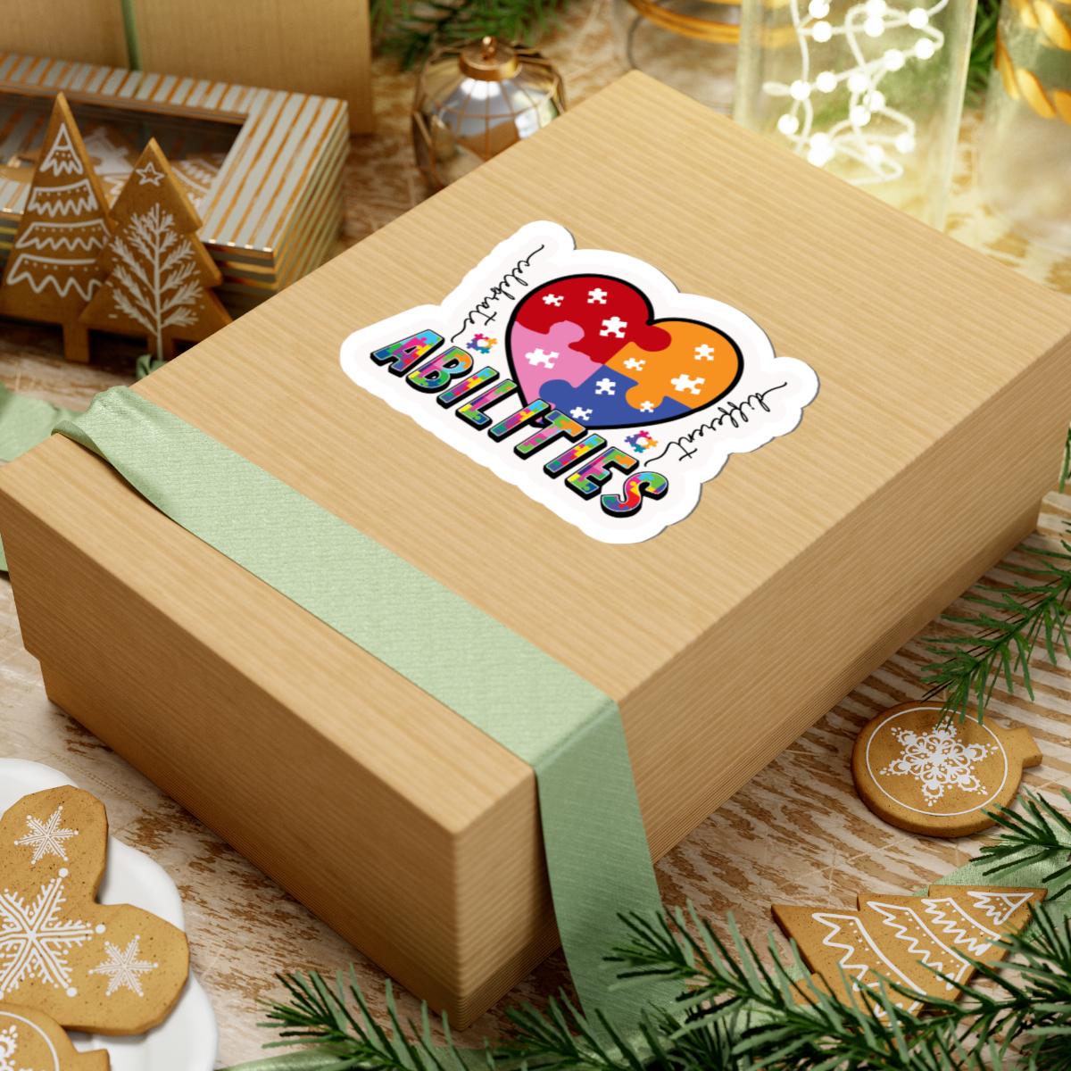 ColorFlow | Celebrate Different Vinyl Sticker | Heart Puzzle Autism Acceptance Message Design