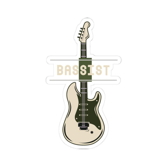 ColorFlow | Bassist Electric Guitar Vinyl Sticker | Vintage Bass Guitar Musician Statement Design
