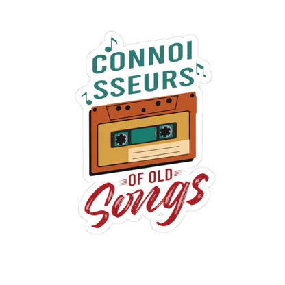 ColorFlow | Connoisseurs of Old Songs Vinyl Sticker | Retro Cassette Tape Classic Music Nostalgia Design