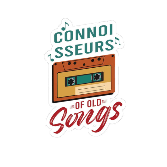 ColorFlow | Connoisseurs of Old Songs Vinyl Sticker | Retro Cassette Tape Classic Music Nostalgia Design