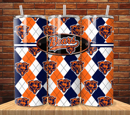 ColorFlow | Chicago Bears Inspired Heritage 20oz Skinny Tumbler with Straw